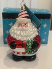Christopher Radko Glad Glidings Santa Peppermint Joy Glass Christmas Ornament