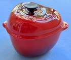 Le Creuset Cerise Red Apple Covered Casserole Cocotte Stoneware Unused