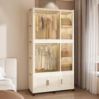 Wardrobe Closet Storage Organizer For Clothes Dresser 9 Doors 2 Hanging Rod New