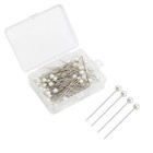 100 Pieces Round Faux Pearl Head Corsage Pins 6 5 Cm  length  6mm  diameter 