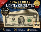 Lot Of 15 Lightly Circulated 1976  2 Two Dollar Bills Bicentennial Notes  q15