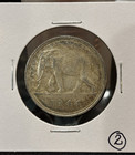 Belgian Congo 50 Francs 1944  African Elephant  Silver  Virtually Unc  2  Ra1