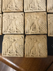 Batchelder 3    Rooster Tiles - Lot Of 10 Tiles   Unglazed Bisque   1928 Patent