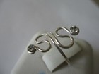 Sterling Silver Toe Ring Adjustable Smooth Double Swirl With 2 Round Shiny Cz