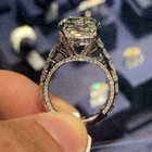 Women 4ct Asscher Cut Moissanite Solitaire Engagement Ring 14k White Gold Plated