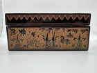 Hand Painted Burmese Lacquerware Square Lidded Box Extremely Intricate Stunning