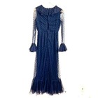 Vintage Vera Hicks Whimsigoth Lace Ruffle Dress Size M Black Sheer Vamp Fairy