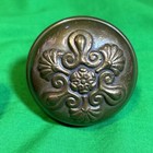 2 Antique Solid Cast Bronze   Brass Eastlake  Art Nouveau  Victorian Door Knobs