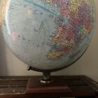 Vintage Replogle World Nation Series 12  Raised Globe map Wooden Base Item 199