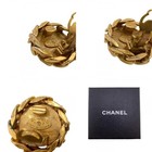 Chanel Cc Logos Button Motif Rhinestone Earrings Clip-on 23 Gold