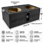 2x15  Heavy Duty Series Vented Subwoofer Box Ported Enclosure