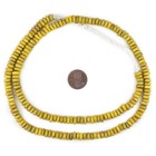 Vintage-style Yellow Java Glass Button Beads 8mm Indonesia Disk Large Hole