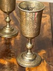 Antique Imperial Russian 84 Silver Kiddush Cup Vodka Glass Acanthus Engraved X2