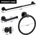 5 Piece Bathroom Bath Hardware Accessories Set Towel Bar Kit Matte Black
