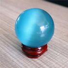 40mm Blue Cat s Eye Opal Natural Quartz Crystal Healing Stone Ball Sphere Decor