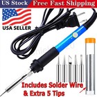 Electric Soldering Iron Gun Adjustable Temperature 60w 110v Welding Solder Wire