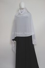 Xl Premium Chiffon Hijab Wrap Shayla Scarf Shawl Muslim Headcover White