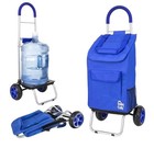 Dbest Products Trolley Dolly Blue Foldable Shopping Cart For Groceries With W   