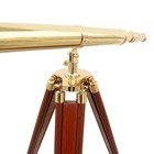 Vintage Brass Spyglass Telescope On Wooden Tripod Nautical Maritime Decor 42 