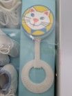 Vtg Baby Gift Box W  3 Pairs Of Shoes And A Baby Rattle Size 0