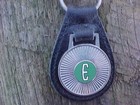1958 1959 Ford Edsel E Classic Car Chrome Leather Key Fob Unique Exc Nos