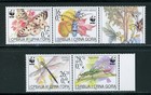 Serbia And Montenegro Scott  232 Mnh Strip Butterflies Flowers  5  458052