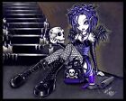 Gothic Fairy Blue Angel Skull Gabriella Signed Print Myka Jelina Wall Art 