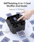 Max 6 2-in-1 Automatic Card Shuffler dealer - 360   Rotating 2 Decks W 4 Remotes