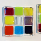 Vintage Fused Glass Coasters Set Of 4 Geometric Mid Century Modern Mcm