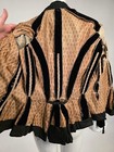 Victorian 19th C Black Velvet Bustle Jacket W Butterfly Print Lining