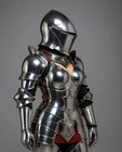 Medieval Female Knight Half Body Armor Helmet Cuirass Pauldrons 18 Ga Steel