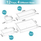 Manalete 12 Pcs Clear Plastic Drawer Organizer  Makeup   Vanity Organizer