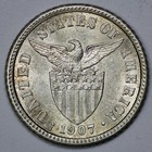 1907-s Us Philippines Silver 10 Centavos Unc