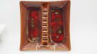 Vintage Mcm Retro Large Orange   Brown Drip Glaze Ceramic Ashtray 10 