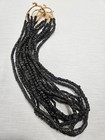 Antique Matte Black Czech Glass Melon Beads Bulk 8 Strands 880 pc 22  4-8mm