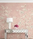 Wallpaper Brownstone Pink Chinoiserie Floral  4 Panel Mural