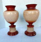 Antique Set Hand Painted 1900   s Floral Bristol Glass Vases 10 25   Victorian