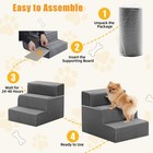Grey Pet Stairs 3-step 17   Non-slip Indoor Steps For Small Dogs Cats