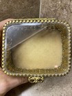 Vintage Gold Filigree Ormalu Jewelry Trinket Box Casket 1940   s-50   s