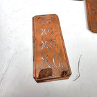 Antique Copper Stencils Lot Of 9 Initials Monogram Embroidery Trousseau German