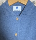 Vintage European Kids Sz 5 Wool Blue Cardigan Sweater Fair Isle