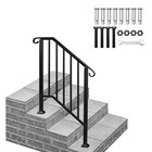 Wrought Iron Stair Handrail Stair Rail Railing Fit 2-3 Steps Handrail For Stairs