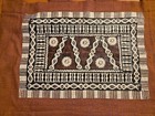 Vtg Handmade Fiji Intricate Tonga Bark Tapa Cloth Design On Burlap Backing