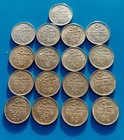 Silver 50 Mils 1935 Palestine British Mandate Genuine 17 Coins Lot Unc Bunc Km 6