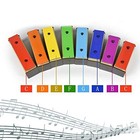 Xylophone Glockenspiel 8 Notes Chromatic Resonator Bells With Green Case