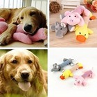 2 Pcs Dog Puppy Pet Chew Squeaky Plush Pig Duck Elephant Sound Training Toys