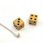 Vintage Butterscotch Bakelite Dice Pair Yellow Black Pips Mid Century Gaming