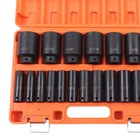 19pcs 1 2  Deep Impact Socket Set Drive 6 Point Metric Garage Tool 3 8  - 1-1 2 