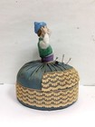 Porcelain Bisque Art Nouvea Deco Flapper Half Doll Pin Cushion 