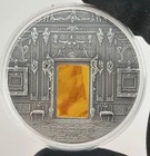 Palau 2009 10  Amber Chamber Mineral Art Amber 2 Oz  999 Silver  no Ogp Or Coa 